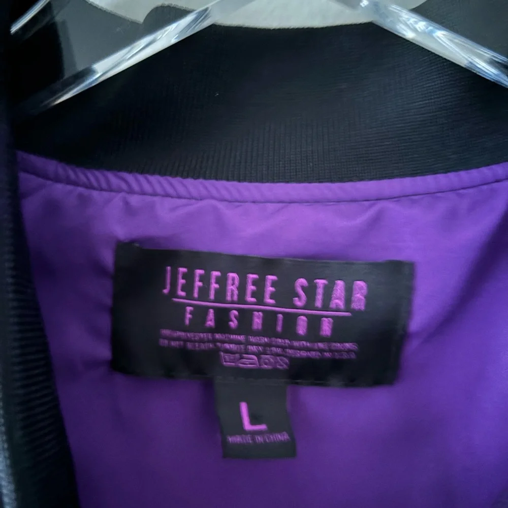 Jeffree Starr Black & Purple Bomber Jacket Size Large - Picture 4 of 5